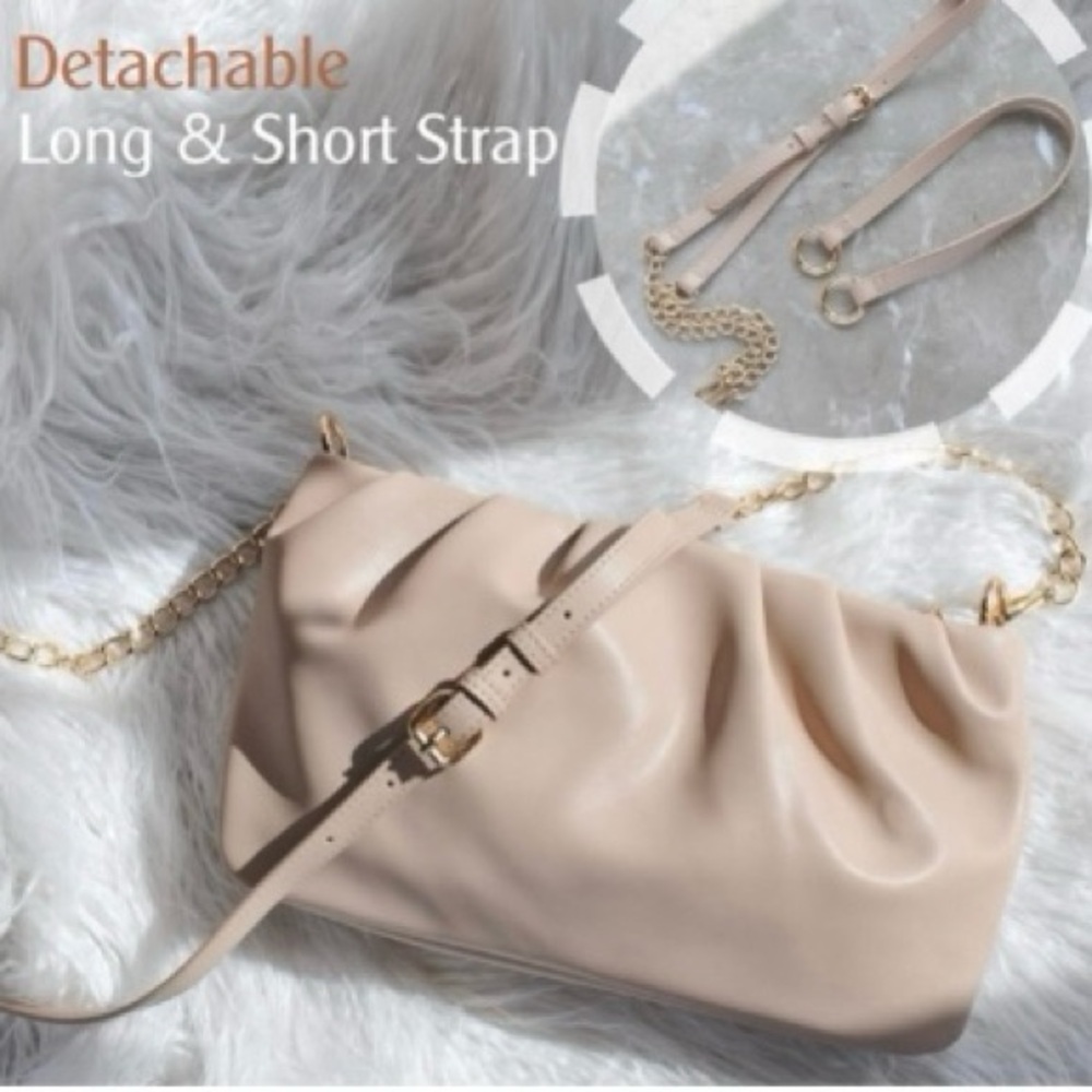 Ruched Purse with gold accents